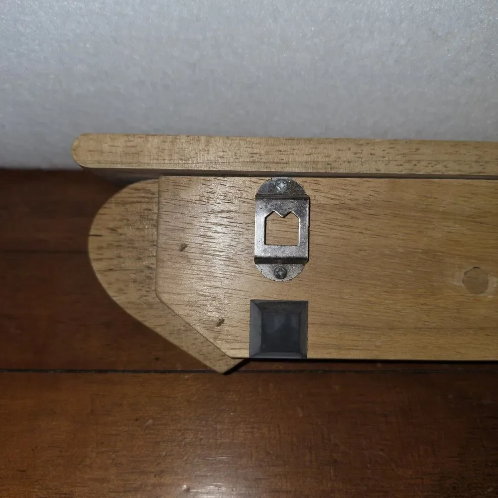 VTG Wooden Hearts Wall Shelf 3 Pegs Solid Oak Grandmacore 18 X 3.5 X 3.5